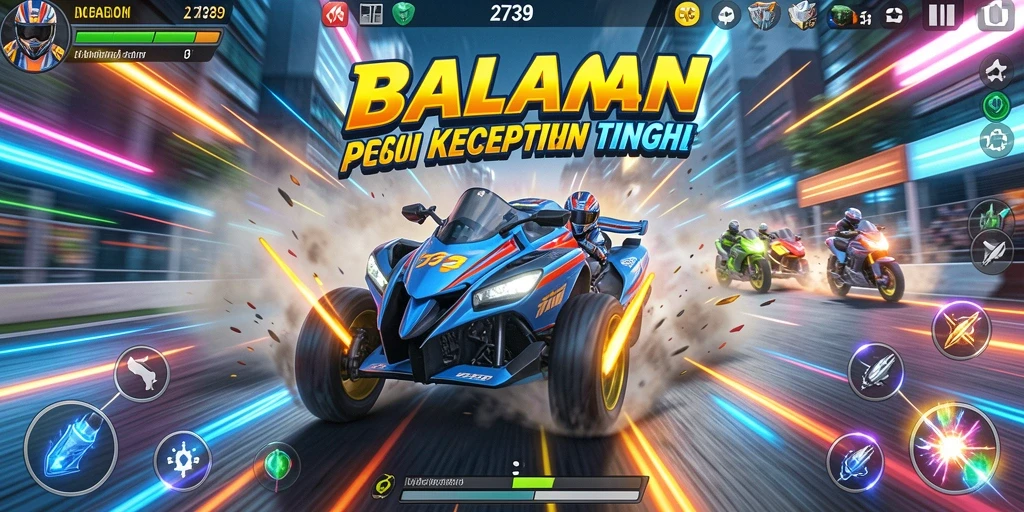 Gameplay Racing yang mendebarkan dengan mobil dan trek beragam.