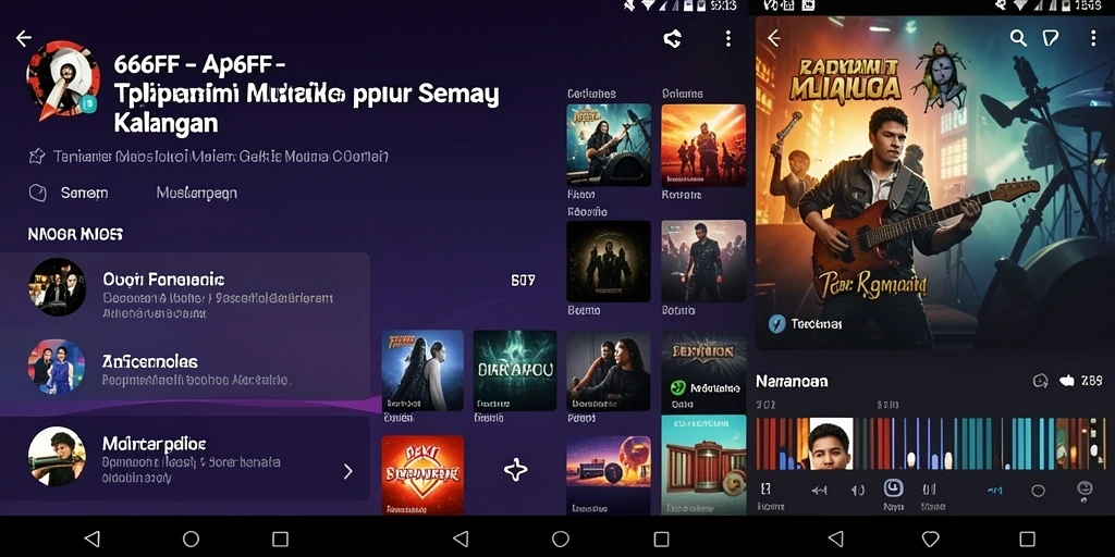 Screenshot gameplay 666FF menampilkan pengalaman mendengarkan musik yang interaktif.
