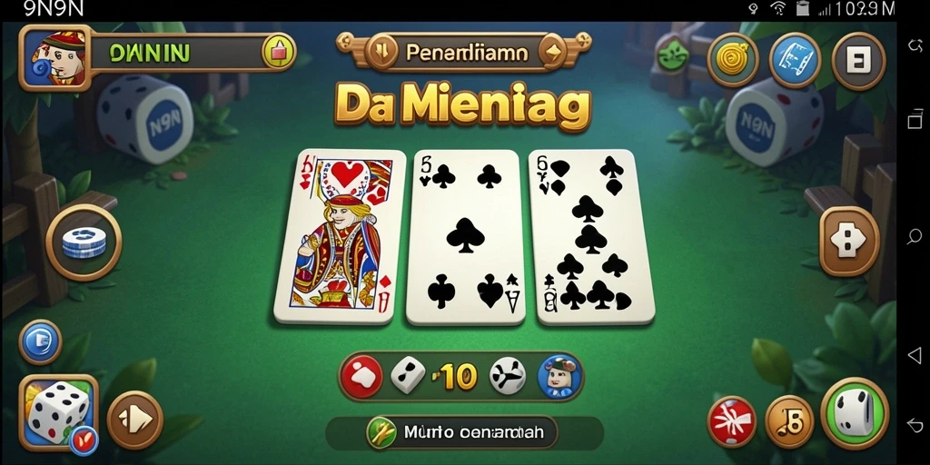 Tampilan gameplay seru dalam permainan Domino 9N9N.