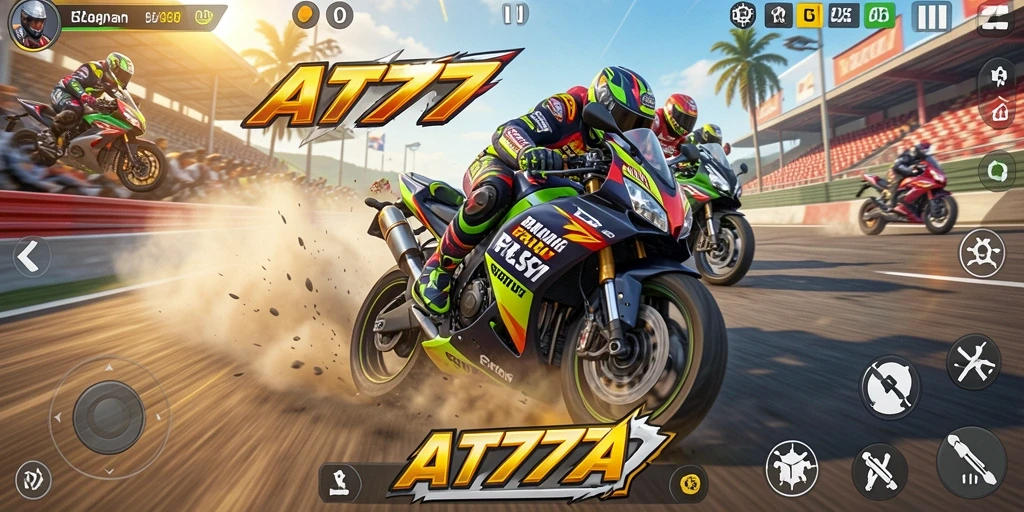 Gameplay seru balapan motor di AT777 dengan lintasan menantang.