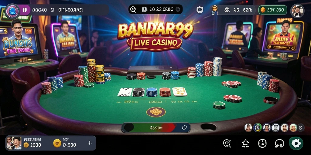 Tampilan menarik gameplay Live Casino BANDAR99 dengan dealer langsung.