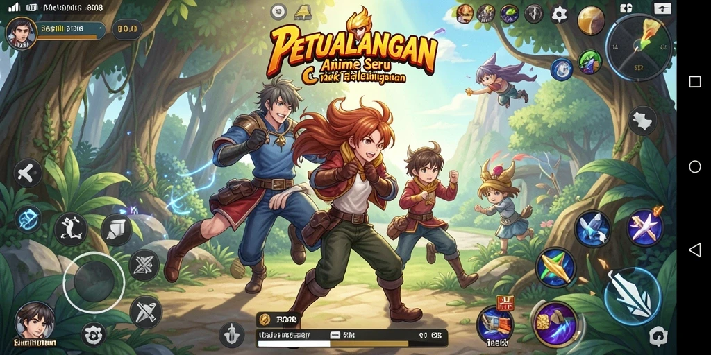 Tampilan gameplay Anime yang menakjubkan dan penuh aksi.