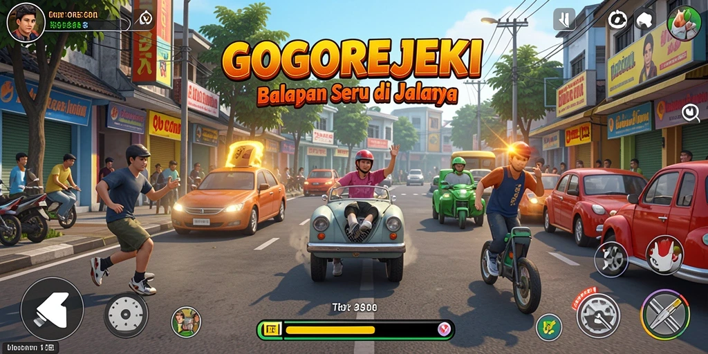 Gameplay seru balapan di GOGOREJEKI dengan grafis menakjubkan.