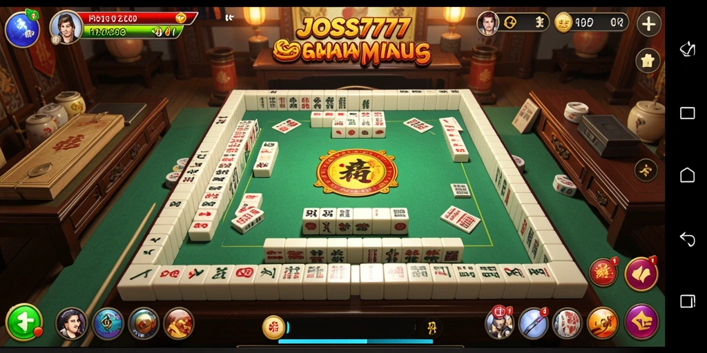Cuplikan gameplay JOSS777 menampilkan suasana seru permainan Mahjong.