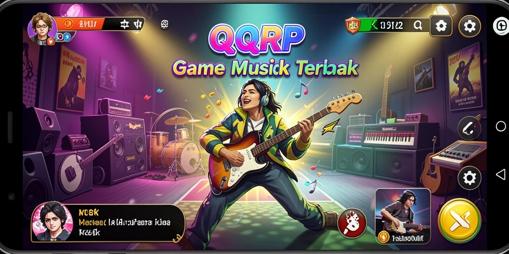 Screenshot gameplay QQRP menampilkan visual menawan dari pertunjukan musik.