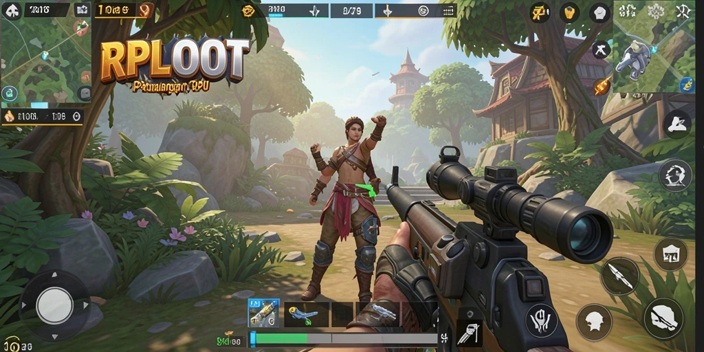 Screenshot utama RPLOOT menampilkan aksi tembak-menembak yang mendebarkan.