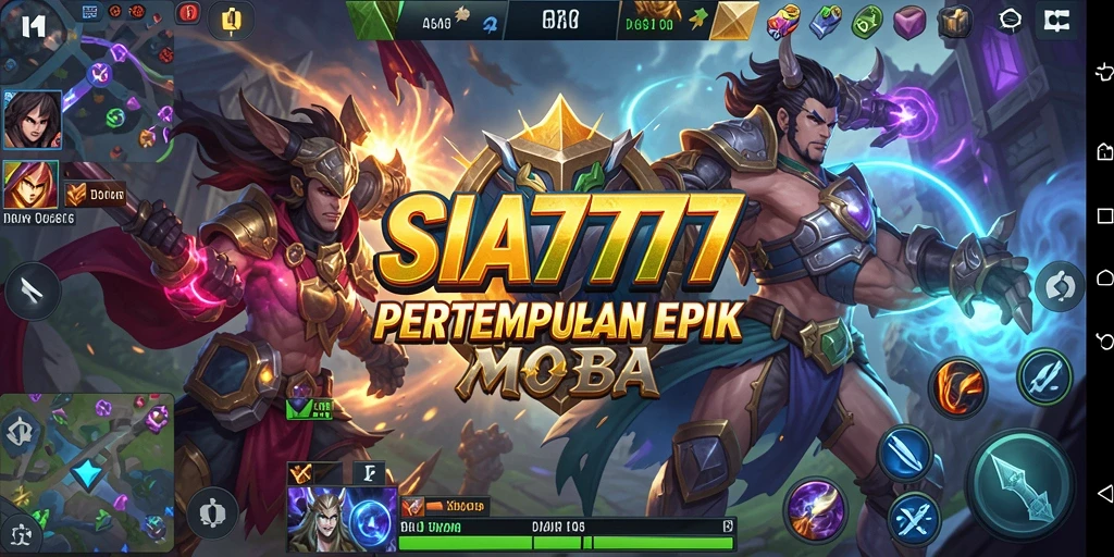 Tampilan gameplay SIA777 yang mendebarkan dalam arena MOBA.