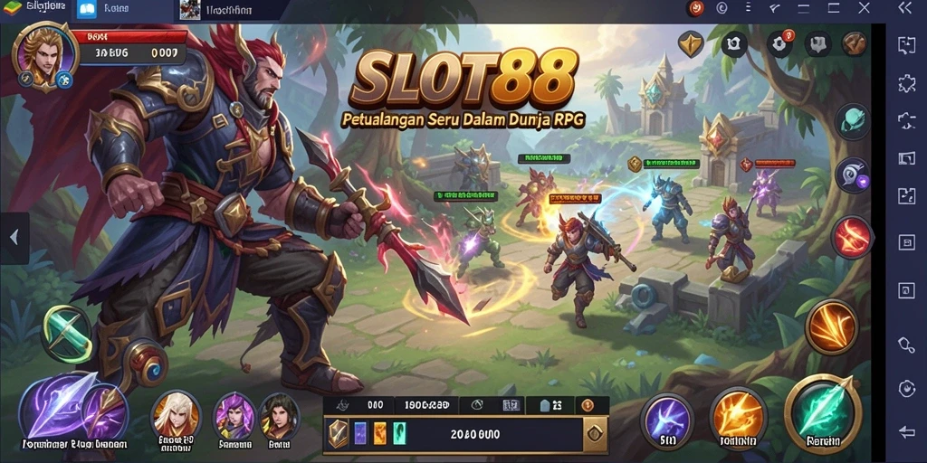 Tangkapan layar menampilkan aksi mendebarkan dalam SLOT88 dengan karakter RPG yang anggun.