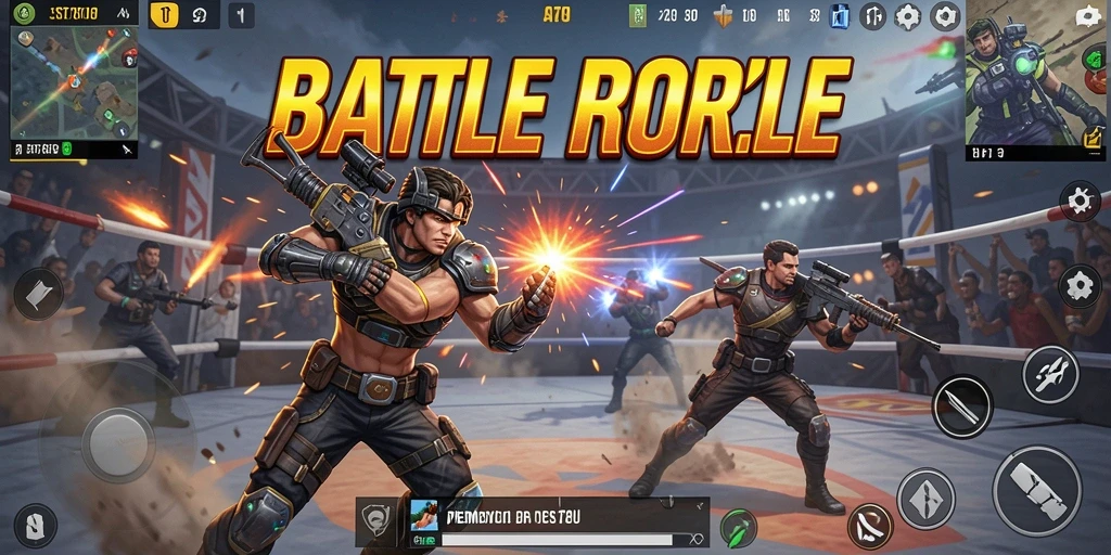 Screenshot gameplay ST789 menampilkan aksi seru di arena Battle Royale.