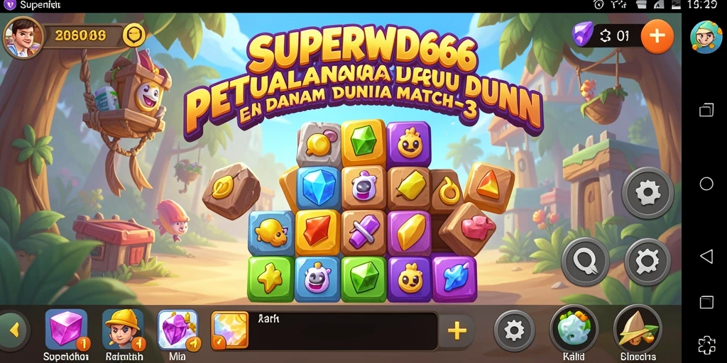 Tangkapan layar SUPERWD666 menunjukkan gameplay menarik Match-3.