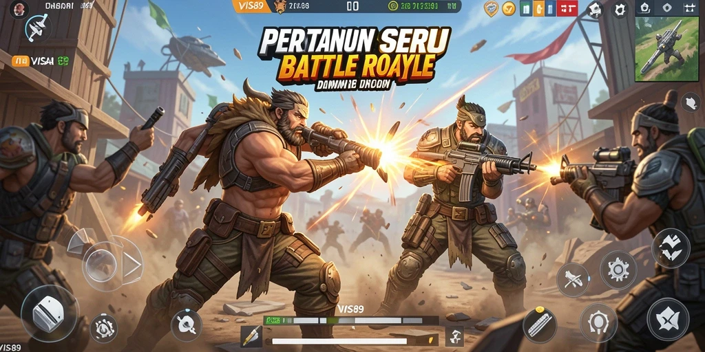 Gameplay seru pertarungan Battle Royale di VISA89.