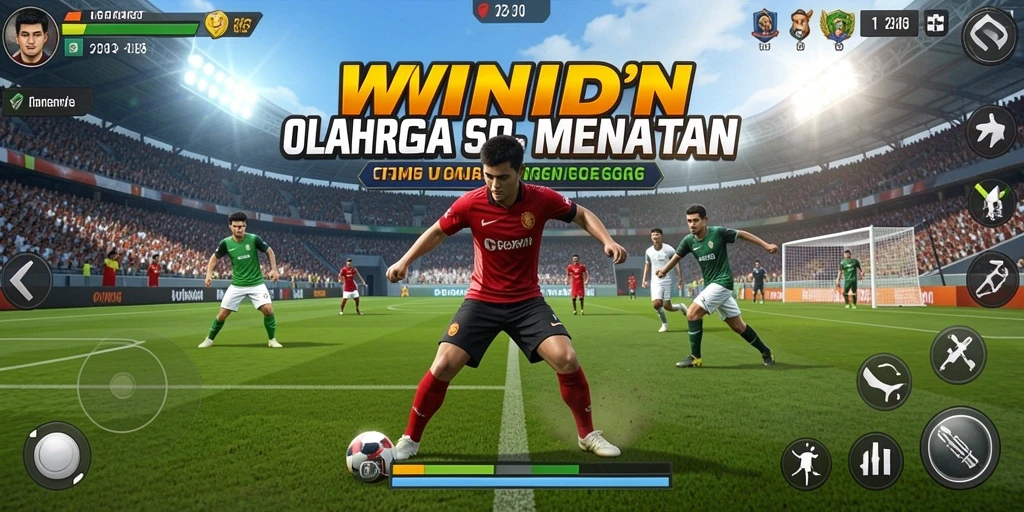 Tangkapan layar gameplay WINIDN menampilkan aksi seru olahraga.