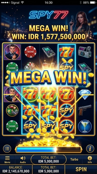 Tampilan utama aplikasi spy77 yang ramah pengguna.